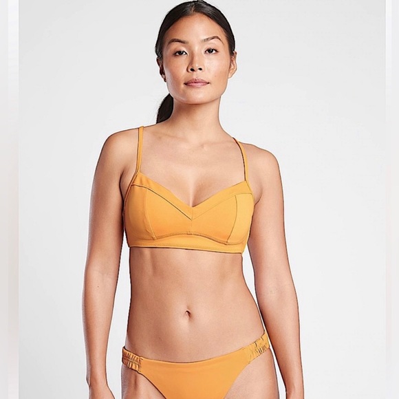 ATHLETA Women’s Sculpted Bikini Top - Size XL in Abyssinian Yellow (Orange) NWT - Picture 2 of 6
